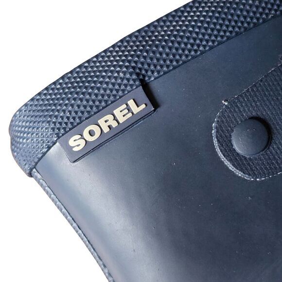 NWOT SOREL Joan Rain Ankle Wedge Boot Navy Blue Rubber Waterproof Women's Size 9 - Picture 13 of 16